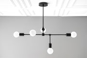 Mobilux Line 5 Light Chandelier - Modern Ceiling Hanging Lamp for Dining Room